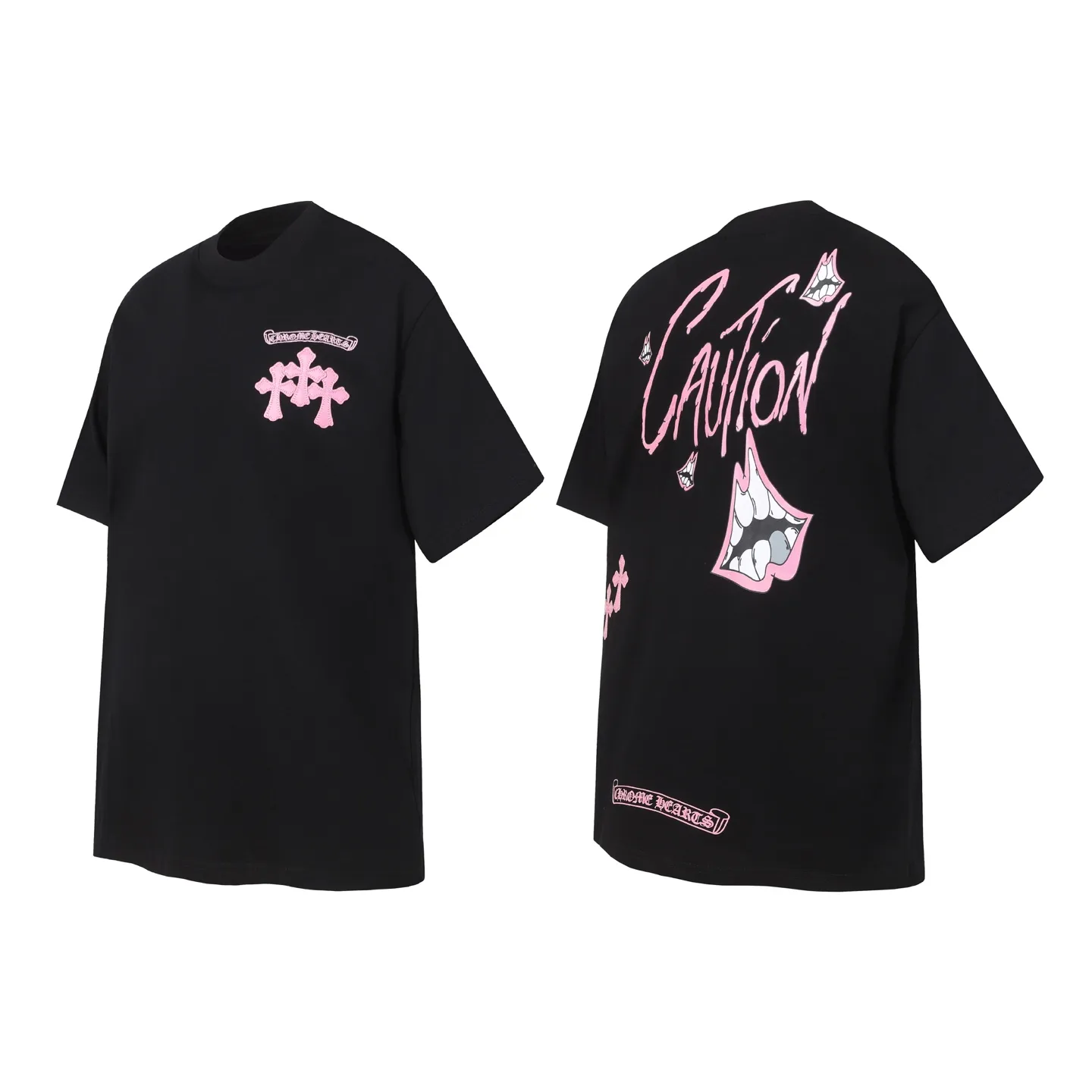 P160 Chrome Hearts CH Chrome Hearts Heavy Industry lip graffiti leather cross ✝️Short-sleeved T-shirt Use imported Tajima machine embroidery Correctly configured Black 2025 Chrome Hearts nylon bag authentic packaging 260 grams of custom-dyed double yarn cotton Large version Loose and stylish Differentiation from low version slim and long version The upper body pulls the hips 100% commitment: top quality Do not make fast food The highest version on the market Top quality - different from the ordinary versions on the market If you care about quality, you should also respect the price. Absolutely 0 after-sales service and 0 return rate so far. It’s hard not to love the style - 260g custom-dyed double yarn fabric - Correct high-density main mark, washed tag, hand-sewn